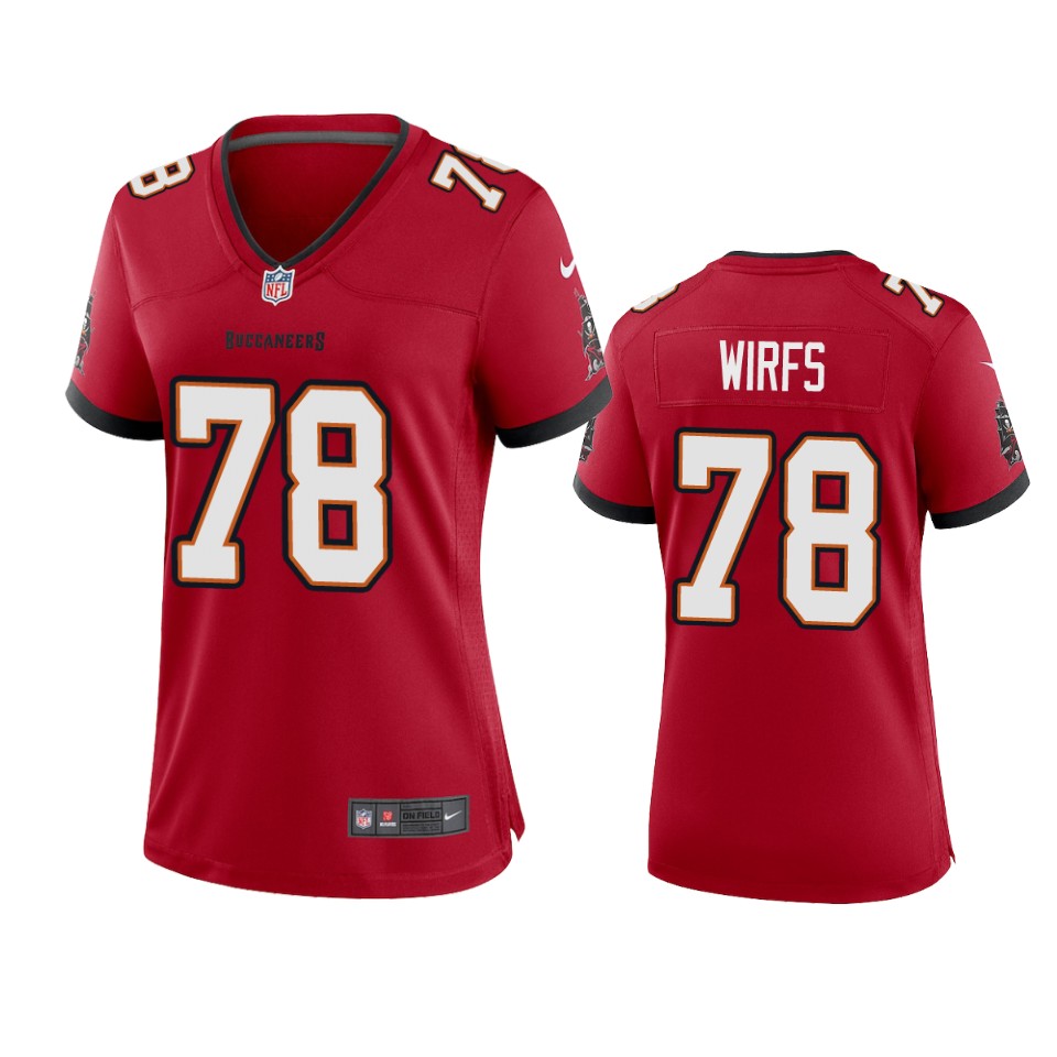 Nike women Tampa Bay Buccaneers #78 Tristan Wirfs Red 2020 NFL Draft Game Jersey